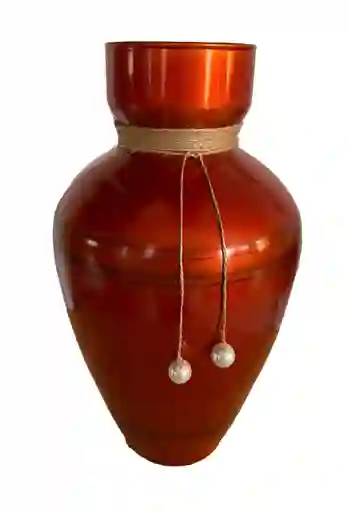 Florero Jarrón De Cristal Color Naranja (toulon)