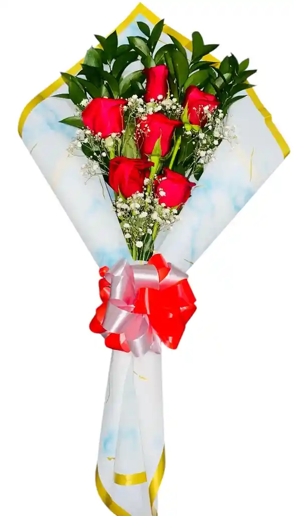 Ramo De Flores - Ramo De Rosas Rojas -arreglo De Rosas -para Cualquier Ocasión- Regalo Para Mujer