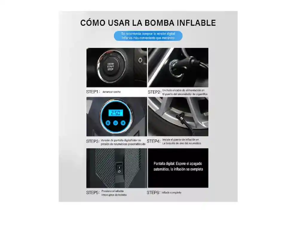 Bomba De Inflado De Neumáticos Compresor De Aire 12v 150psi