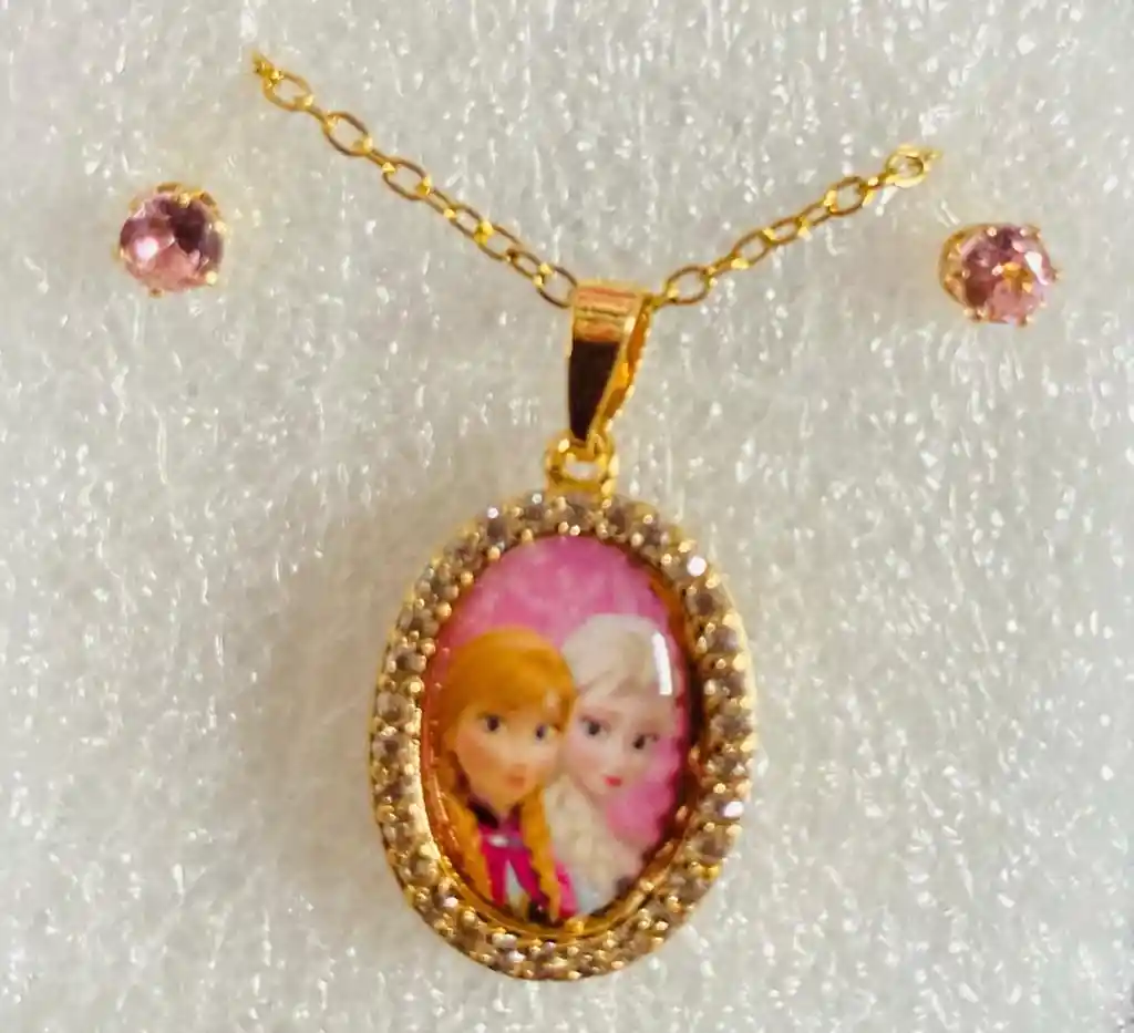 Set “frozen” – Joyería En Acero Inoxidable Con Detalle De Cristales (regalo Para Mujer- Regalo Para Niña)