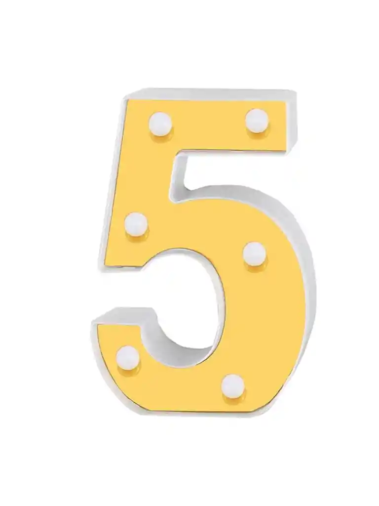 Letras Numeros De Luces Decoracion Fiesta Cumpleaños Cinco