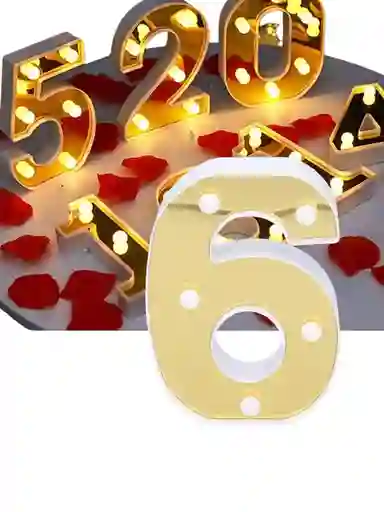 Letras Numeros De Luces Decoracion Fiesta Cumpleaños Seis