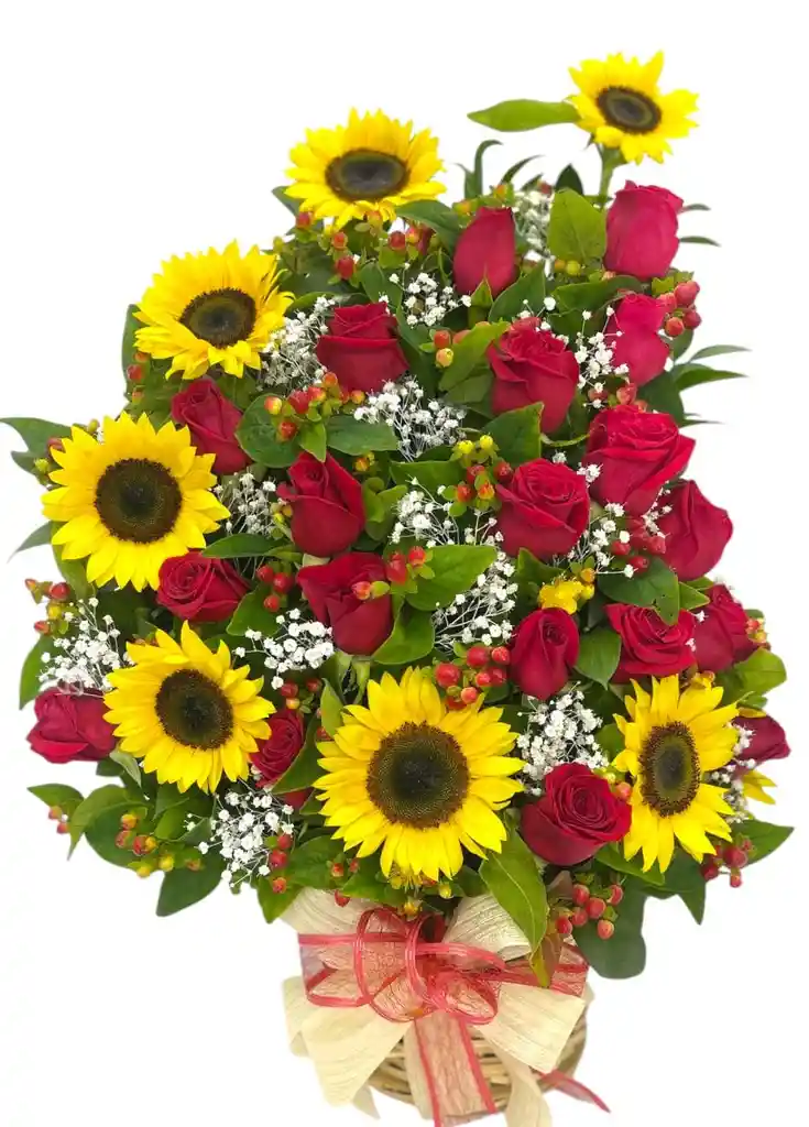 Rosas Y Girasoles Media Luna