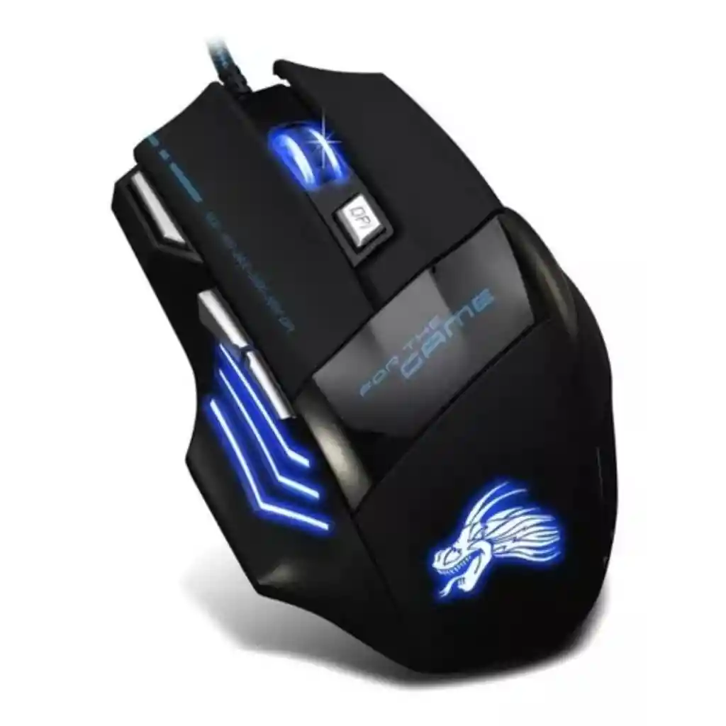 Mouse Gaming 5500 Dpi Usb 7 Botones Con Cable Juegos Led Luz