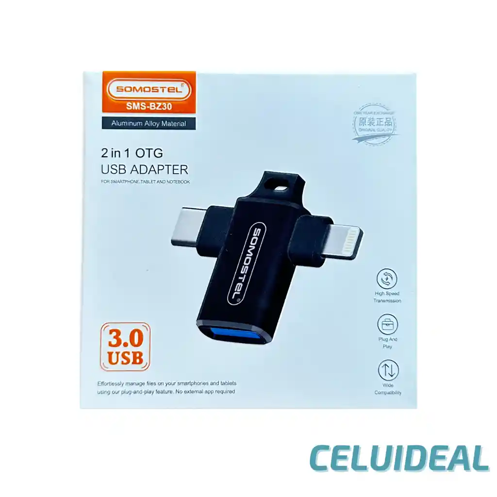 Adaptador Tipo C Y Lightning A Usb. (transferencia De Datos)