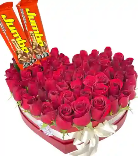 Rosas En Corazón Jumbo