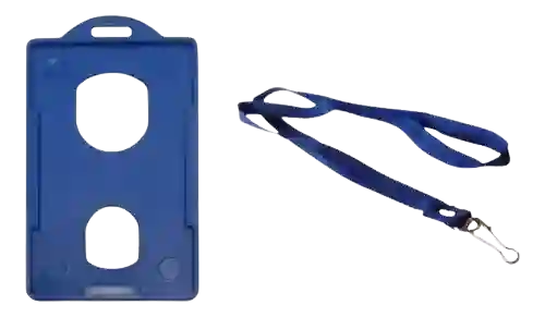 Escarapela Porta Carnet Vertical Con Cinta Reata X 50 Und Azul