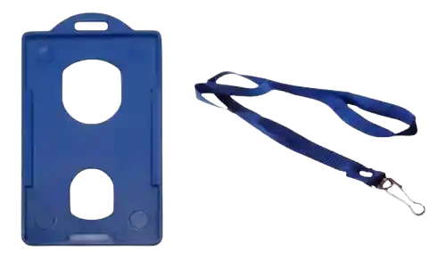 Escarapela Porta Carnet Vertical Con Cinta Reata X 50 Und Azul