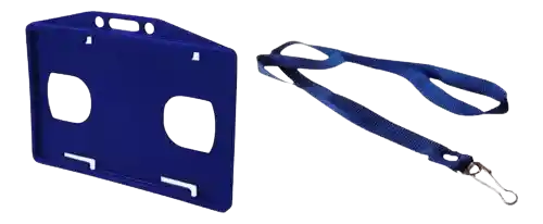 Escarapela Porta Carnet Horizontal Con Cinta Reata X 25 Und Azul