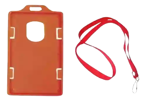 Escarapela Porta Carnet Vertical Con Cinta Reata X 25 Und Rojo