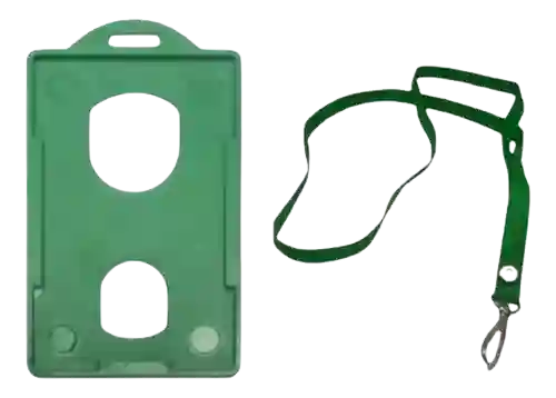 Escarapela Porta Carnet Vertical Con Cinta Reata X 10 Und Verde