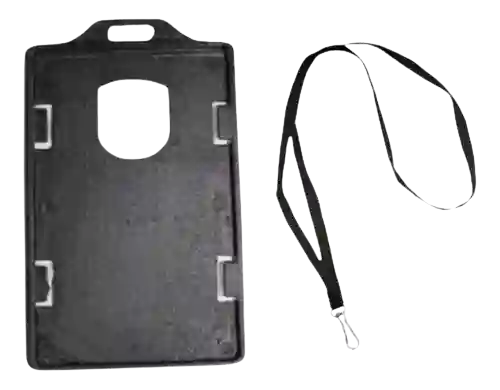 Escarapela Porta Carnet Vertical Con Cinta Reata X 50 Und Negro