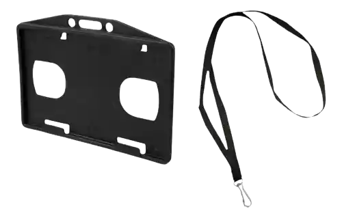 Escarapela Porta Carnet Horizontal Con Cinta Reata X 50 Und Negro