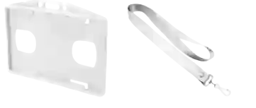 Escarapela Porta Carnet Horizontal Con Cinta Reata X 10 Und Transparente