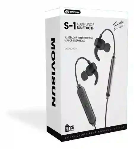 Audífonos Bluetooth Movisun S-1 Sujetador Interno Ergonómico Color Negro