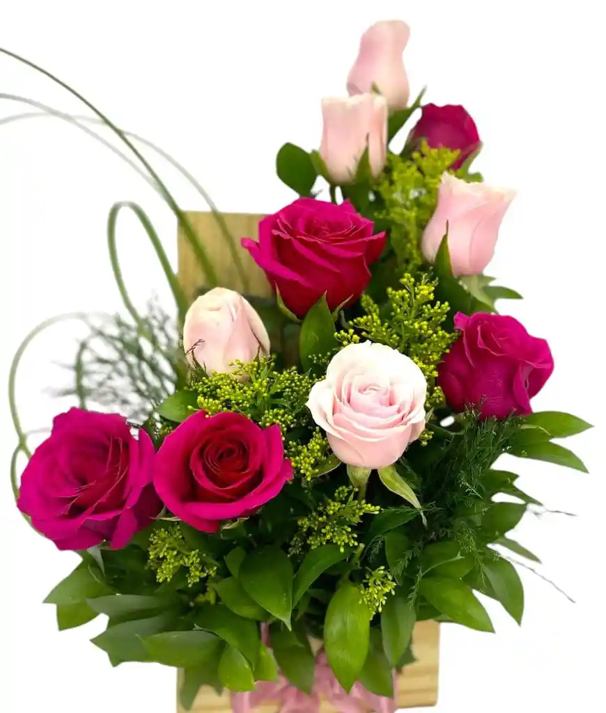 Rosas Rosadas Y Fucsia En Espiral