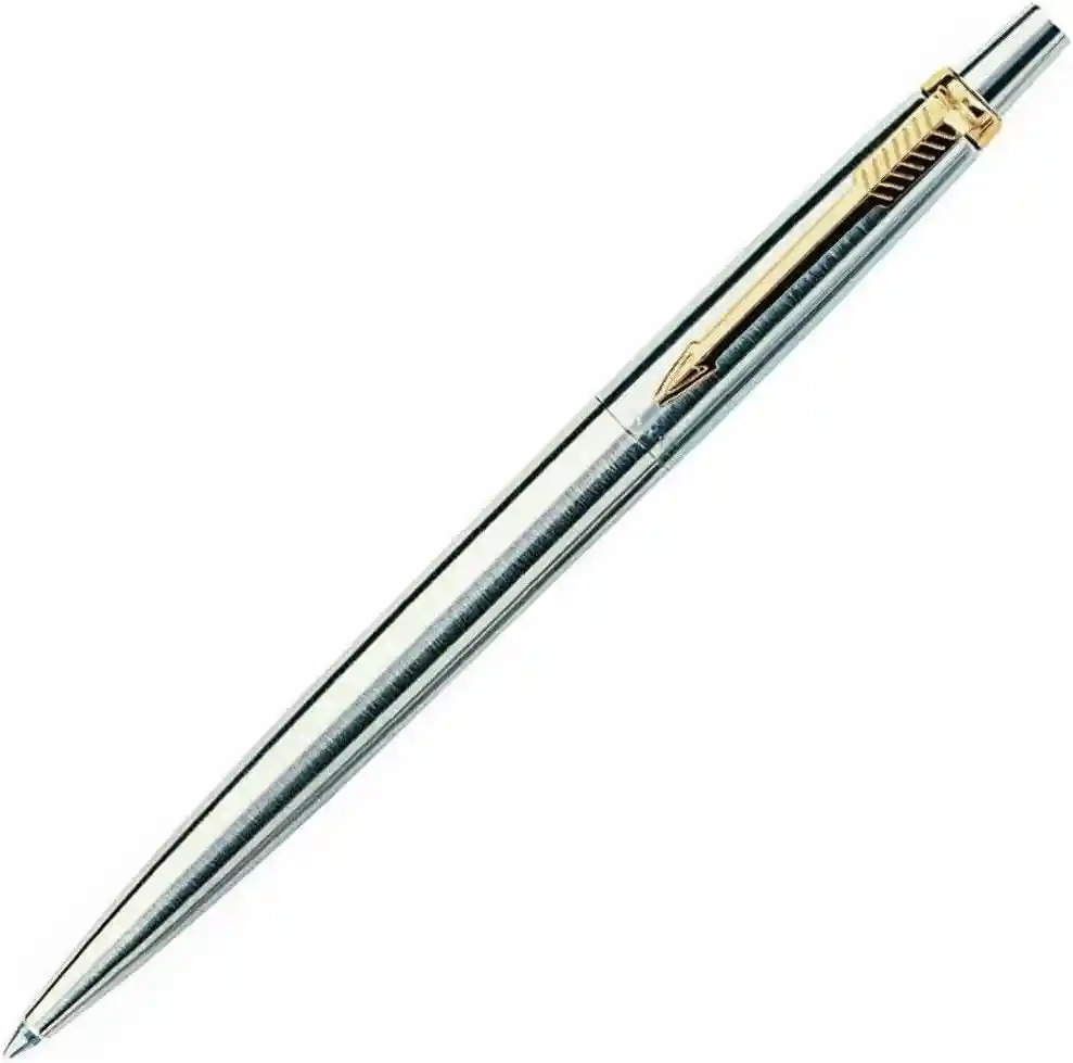 Bolígrafo Pluma De Lujo Acero Inoxidable Accesorio Escritorio Borde Dorado Parker