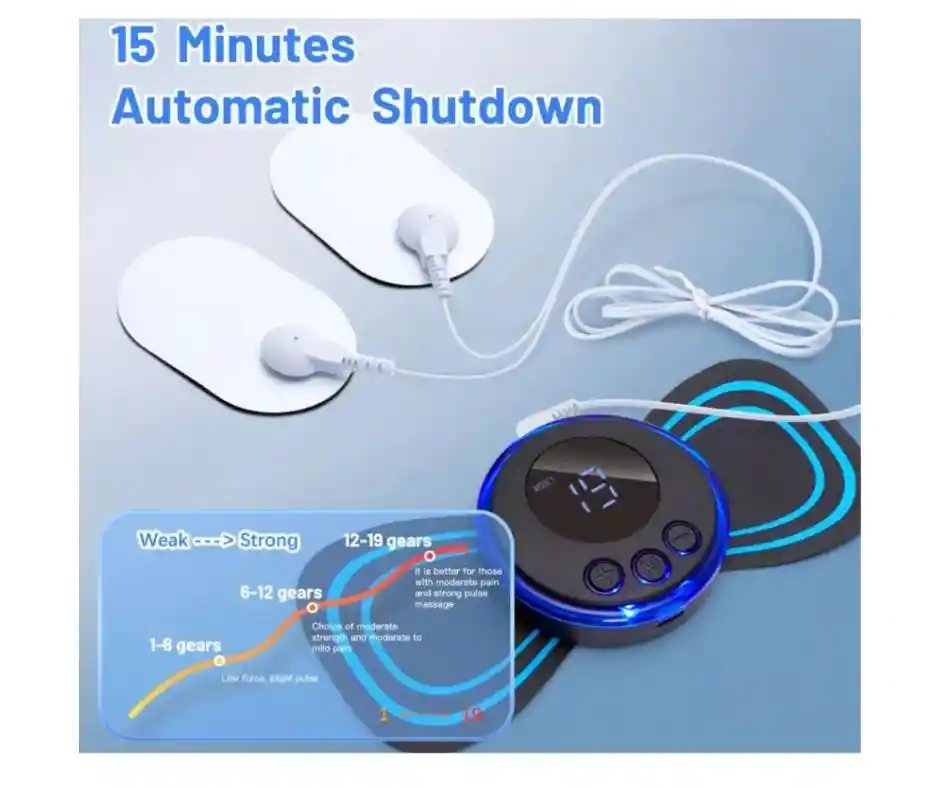 Masajeador Ems Smart Mini Parche Estimulador Con 2 Electrodos