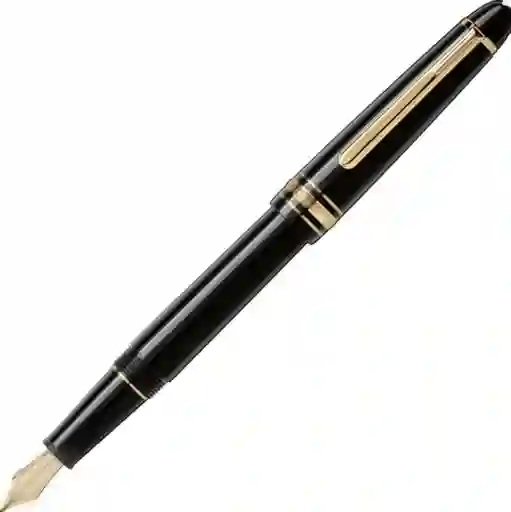 Bolígrafo Pluma Negra De Lujo Acero Inoxidable Accesorio Escritorio Borde Dorado Montblanc Genérico