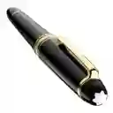 Bolígrafo Pluma Negra De Lujo Acero Inoxidable Accesorio Escritorio Borde Dorado Montblanc Genérico