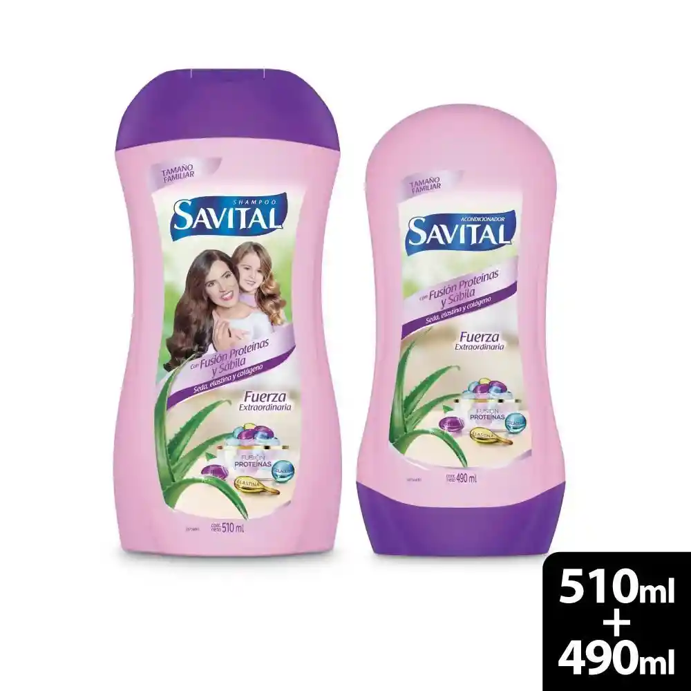 Savital Shampoo + Acondicionador Fusión Proteínas Y Sábila