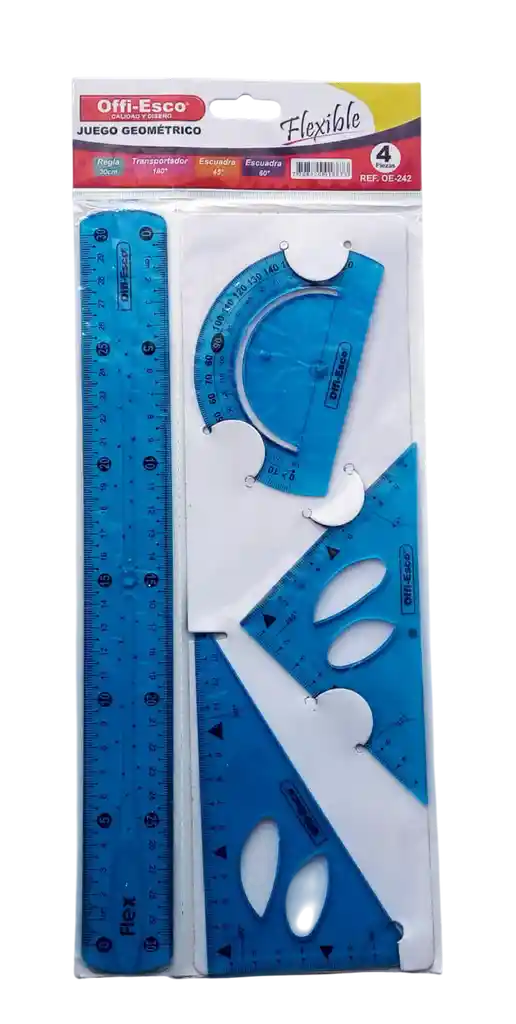 Juego Geometrico Flexible Offi-esco 4 Piezas
