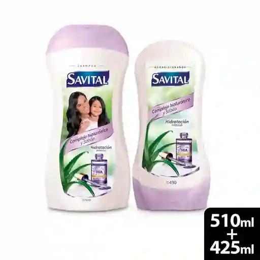 Shampoo + Acondicionador Savital Complejo Hialuronico Y Sábila