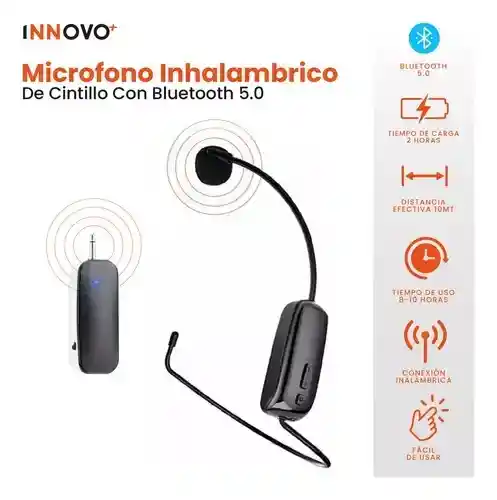 Microfono Conferencia Diadema Bluetooth 5.0 Con Adaptador Jack 3.5 Corporativa