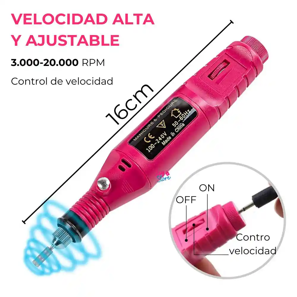 Pulidor De Uñas Eléctrico Removedor Acrílico Manicure Lima