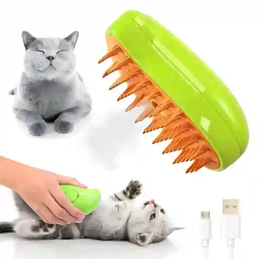 Cepillo De Vapor Para Mascotas Masaje Peine Perro Gatos Usb