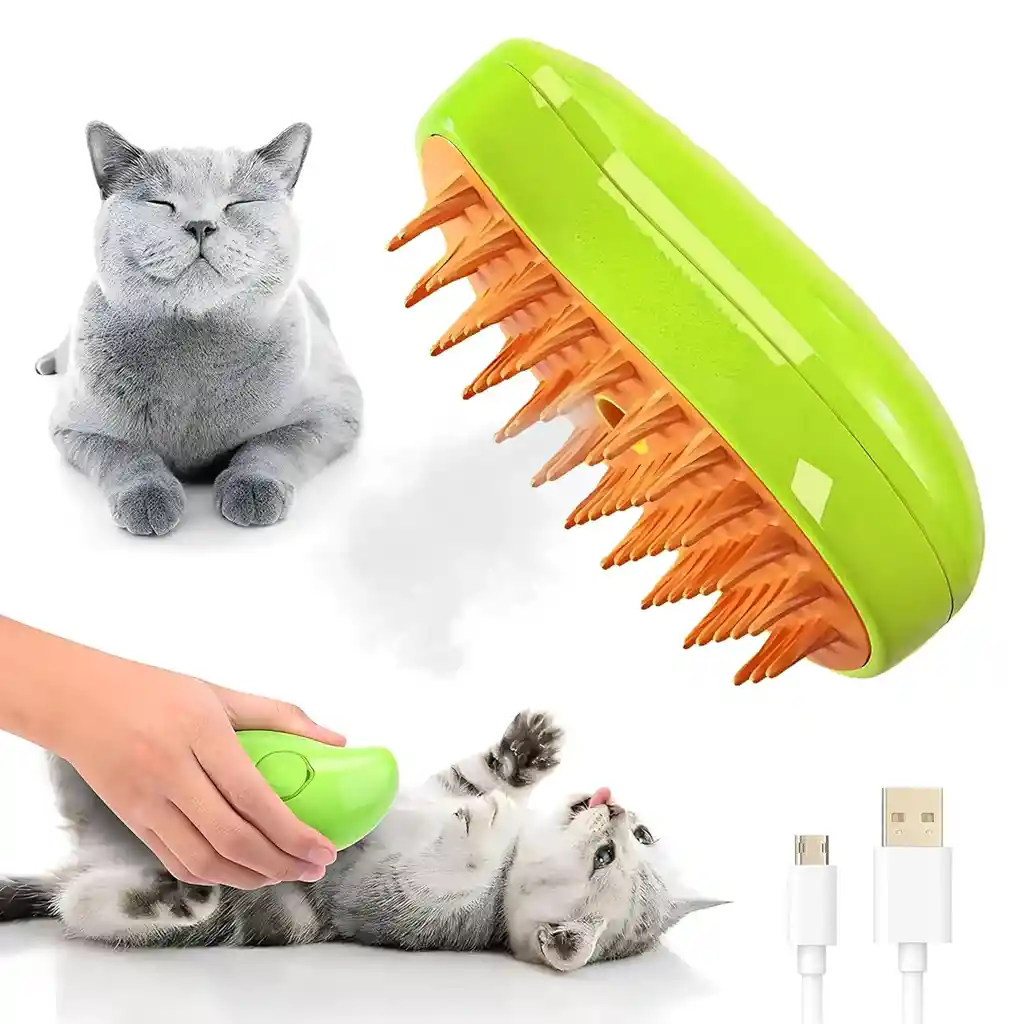 Cepillo De Vapor Para Mascotas Masaje Peine Perro Gatos Usb