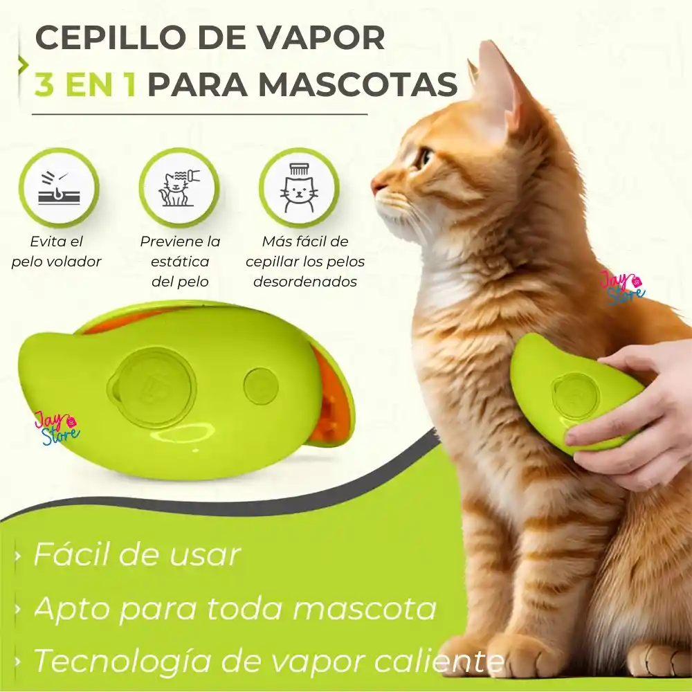 Cepillo De Vapor Para Mascotas Masaje Peine Perro Gatos Usb