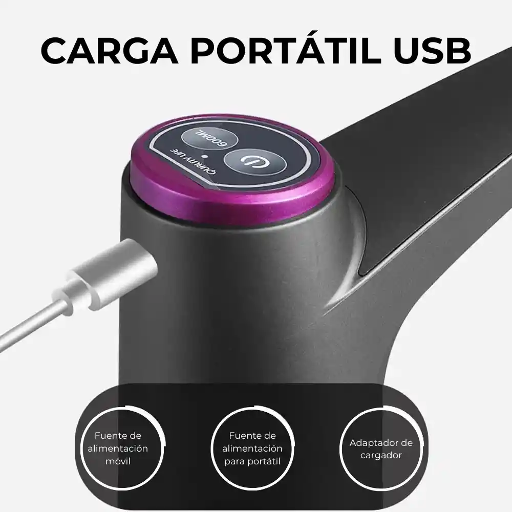 Dispensador De Agua Eléctrico Bomba Recargable Usb Premium