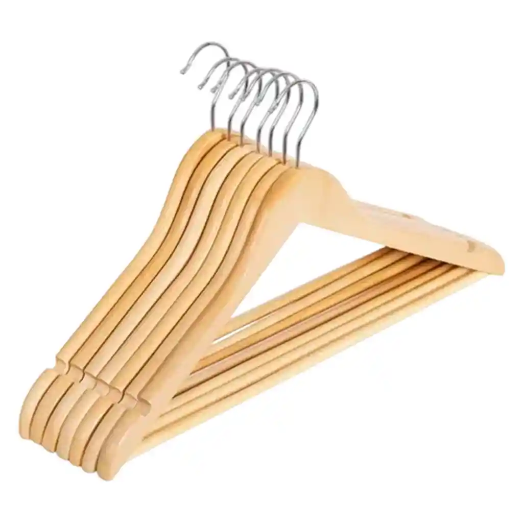 Ganchos De Madera Para Colgar Ropa X 12 Unidades