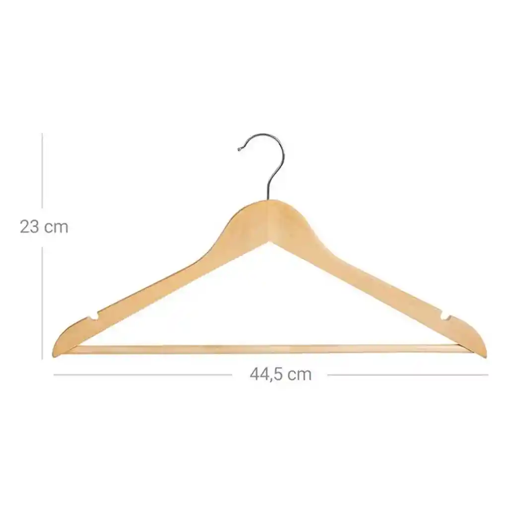Ganchos De Madera Para Colgar Ropa X 12 Unidades