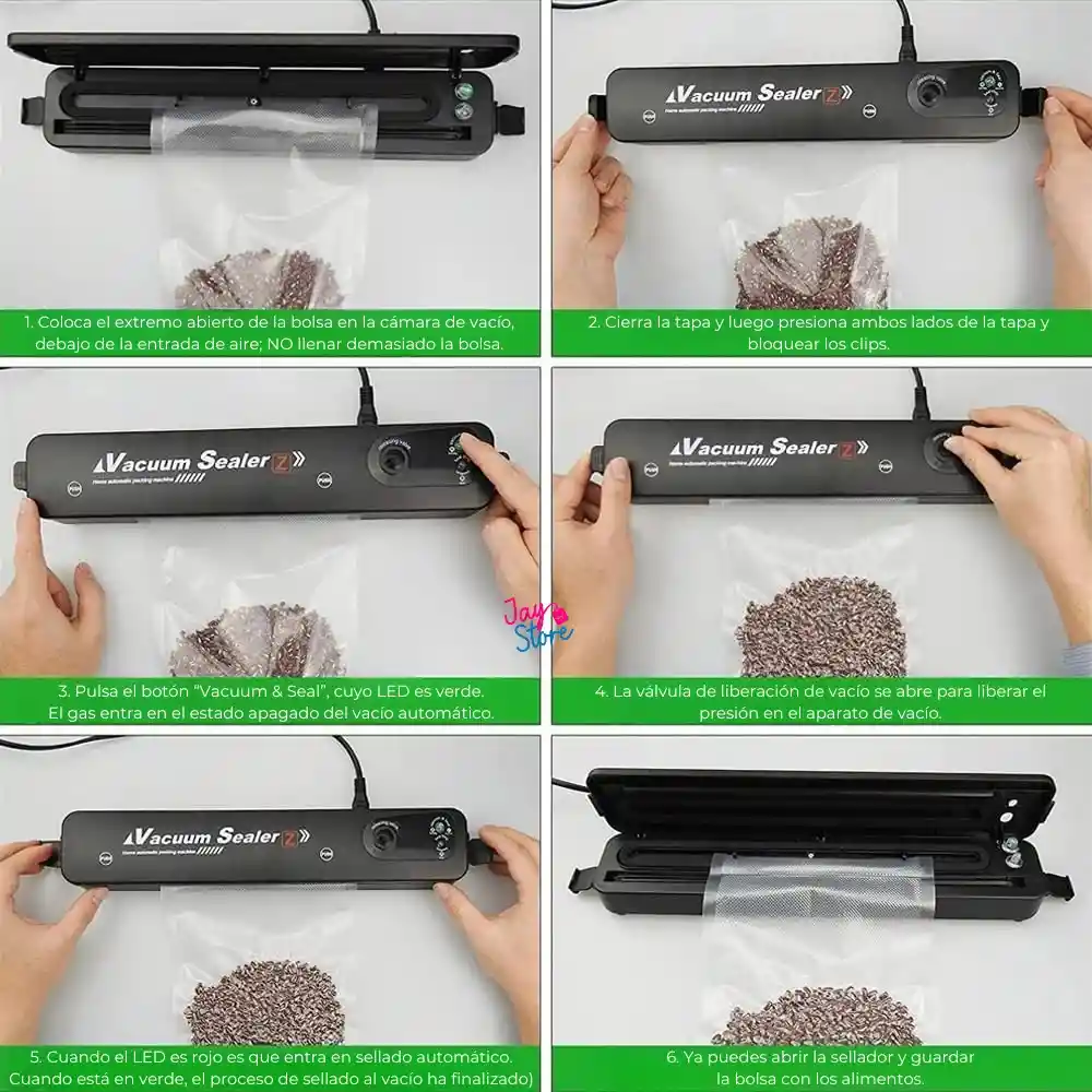 Selladora De Bolsas Empaque Al Vacío + Bolsas Vacuum Sealer
