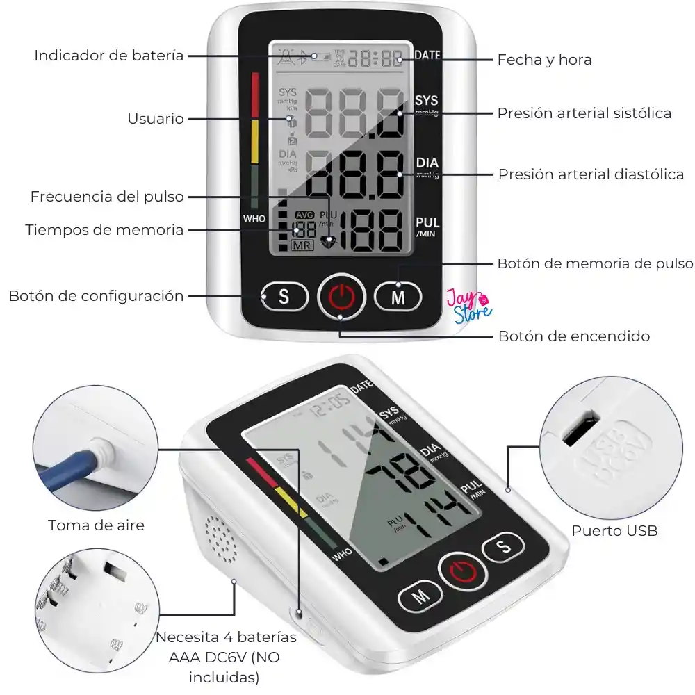 Tensiómetro Digital Maquina Tomar Presión Arterial Con Voz