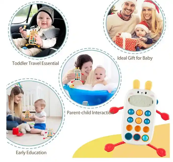 Juguete Sensorial, Telefono Interactivo Conejo 8en1