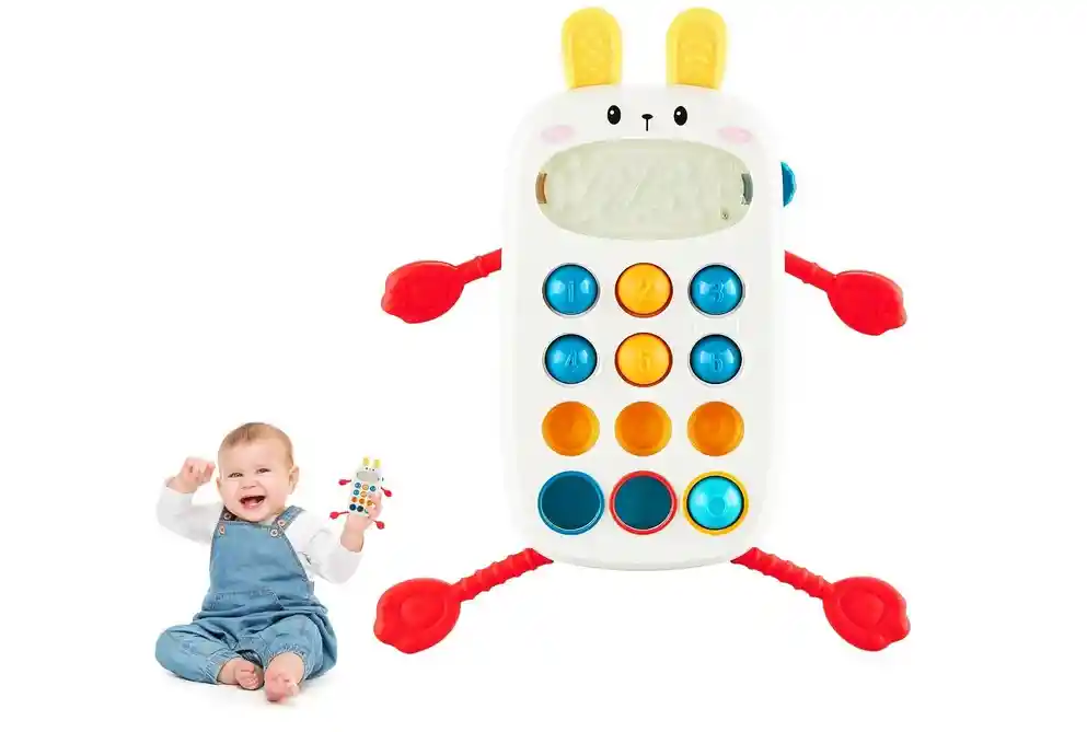 Juguete Sensorial, Telefono Interactivo Conejo 8en1