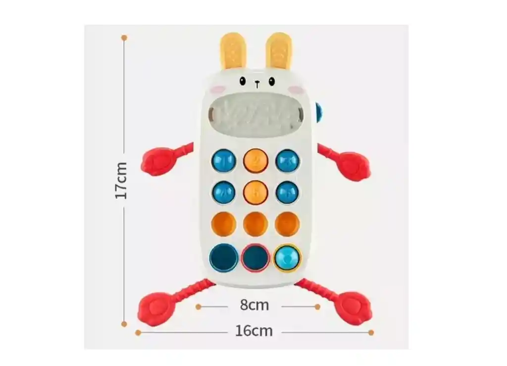 Juguete Sensorial, Telefono Interactivo Conejo 8en1