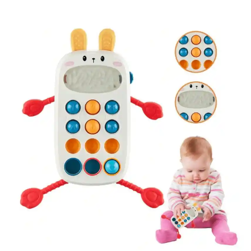 Juguete Sensorial, Telefono Interactivo Conejo 8en1
