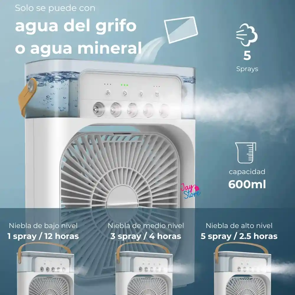 Ventilador Enfriador Humidificador Led Aire Acondicionado
