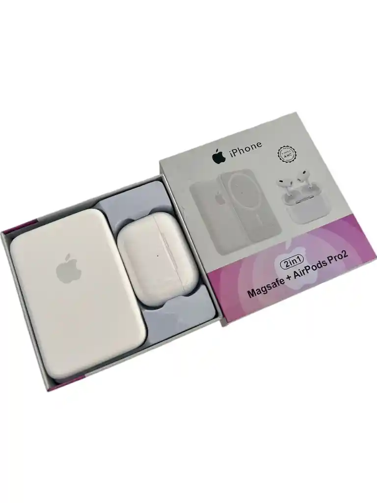 Combo Bateria Externa Magsafe+ Airpods Pro 2 Control De Volumen Tactil 1.1