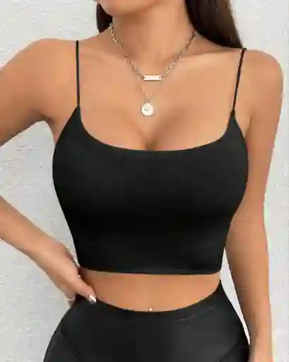 Crop Top Tiras Negro