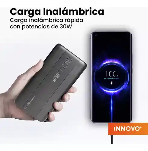 Power Bank Inalámbrica 20.000 Mah Carga Rapida Wireless 30w Innovo 3.0