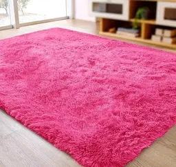 Tapete Antideslizante Peluda 1.5 X 2 Metros Decorativo Rosado Intenso Innovo