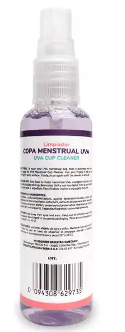 Limpiador De Copa Menstrual Uva, Por 60ml