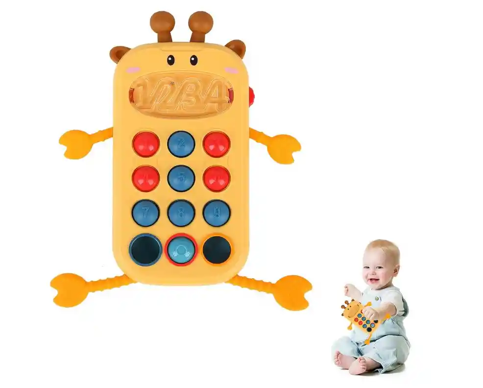 Juguete Sensorial, Telefono Interactivo Jirafa 8en1