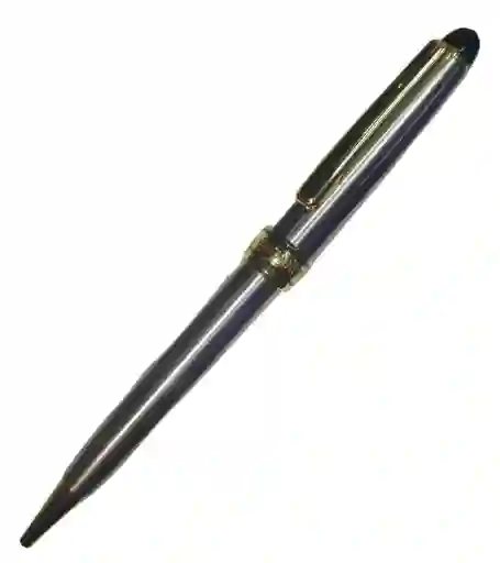 Bolígrafo Pluma Plateada De Lujo Acero Inoxidable Accesorio Escritorio Borde Dorado Montblanc Genérico