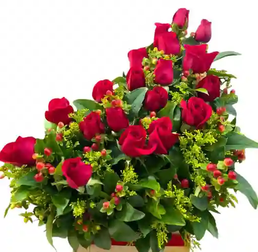 Rosas Rojas En Ramo Espiral